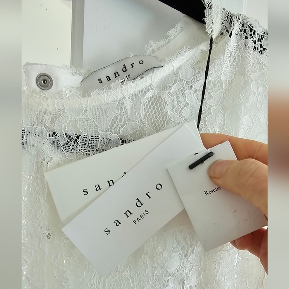 NWT sandro lace roundneck blouse - Picture 6 of 13